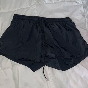 plain black running shorts